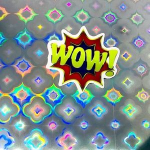 WOW Action Bubble Comic Book Vibes Contrast Sticker